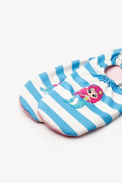 Le Mabelle Blue Mermaid Patterned Girl's Sea and Pool Shoes