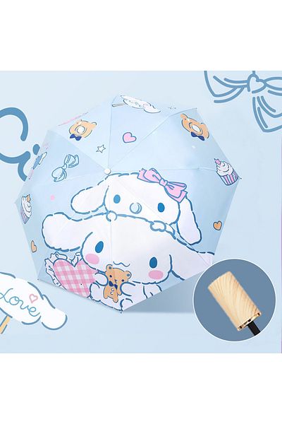 SANRIO Manual Umbrella Sanrio Cinnamoroll Umbrella Sunscreen UV Protection Parasol Women's Fully Automatic