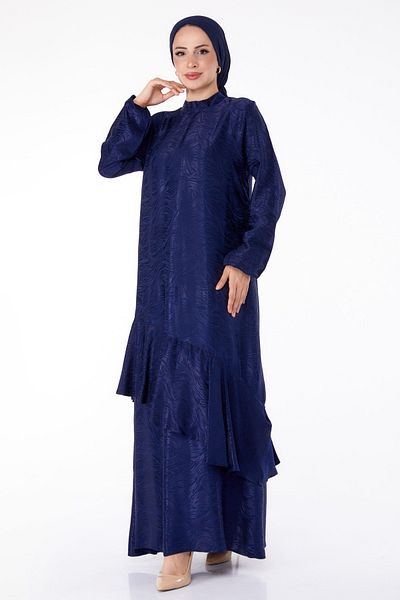 TOFİSA Φόρεμα με βολάν Navy Blue - 25602