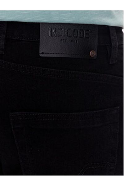 Indicode Pantaloni scurți din denim Kaden pentru bărbați, 70-100, negri