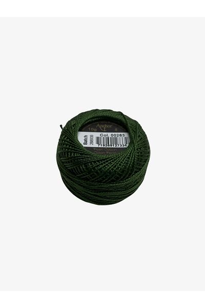 Yiğit Kumaş Embroidery Thread (Etamine Thread) Anchor No:8 Green Color 263