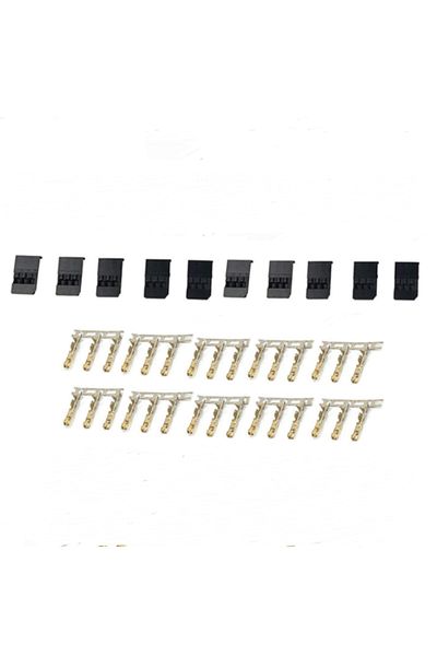 Choice 10PCS Futaba Male 5/10 pairs Jr Futaba Servo Receiver Connector Plug with Lock and Male Female Gold