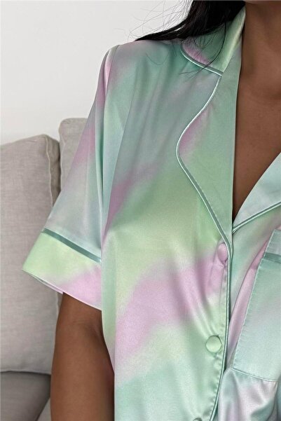 COCCOLARSI Colori Del Mondo Saten Kısa Pijama Takımı CDM2256