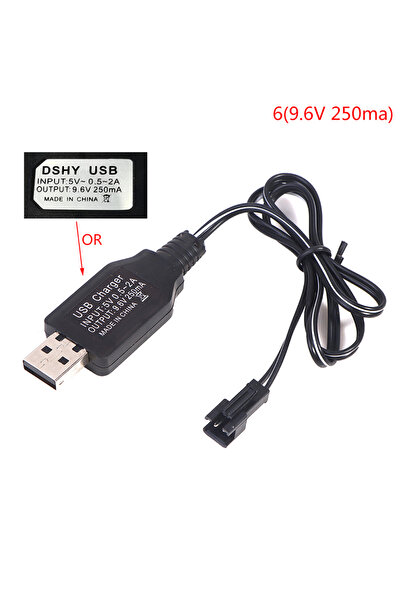 Choice 69.6V 3.6-9.6V 250mA NiMh/NiCd Battery USB Charger Cable SM 2P Forward Plug Remote Control Car USB C