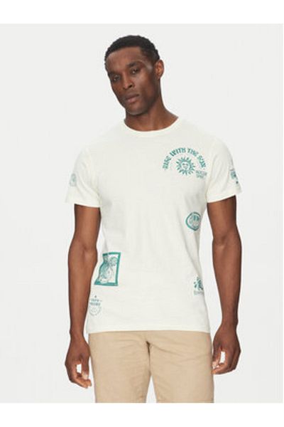 Indicode Tricou bărbătesc INFLORALLO 41-137 Ecru