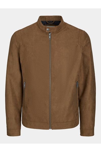 Jack & Jones Jachetă din piele ecologică pentru bărbați Jack Jones 12223141 Maro
