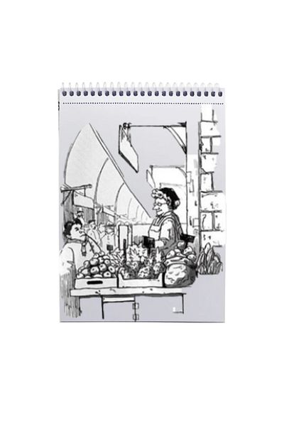 GLANCE Sketchbook A5 120 Gr 50 Sheets Monami Plus Pen Water Based Felt Tip Pen Set 6 Pcs Grey Tones