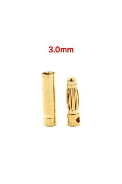 Choice 3.0mm 20pcs/lot 2.0mm 3.0mm 3.5mm 4.0mm 5.5mm 6.0mm 8.0MM Gold Bullet Banana Connector plug for ESC