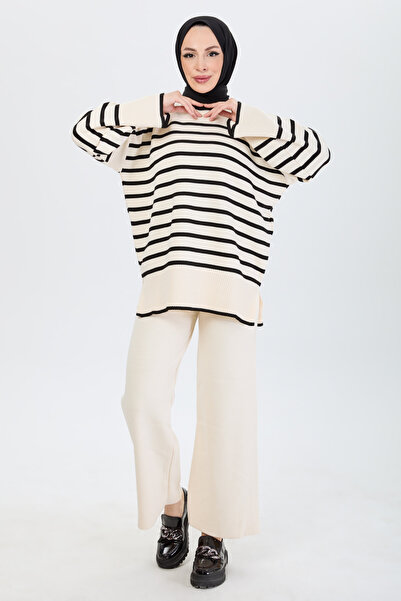 TOFİSA Bézs tunika nadrág - egyenes, közepes női - 21125