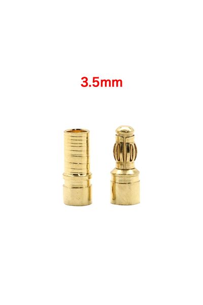 Choice 3.5mm 20pcs/lot 2.0mm 3.0mm 3.5mm 4.0mm 5.5mm 6.0mm 8.0MM Gold Bullet Banana Connector plug for ESC