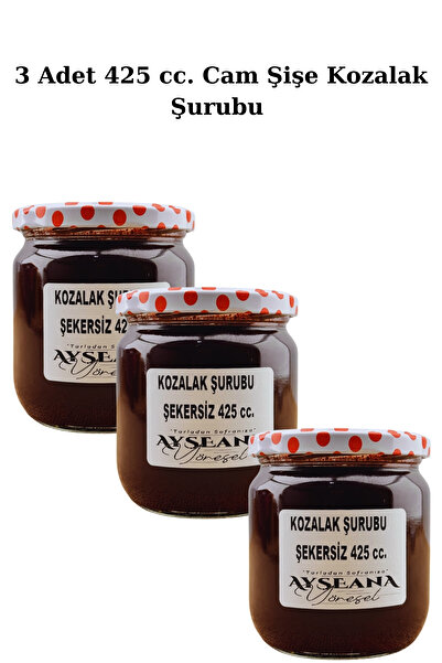 yöresel Kozalak Şurubu Odun Ateşinde Ev Yapımı Şekersiz 425ml (3 ADET)