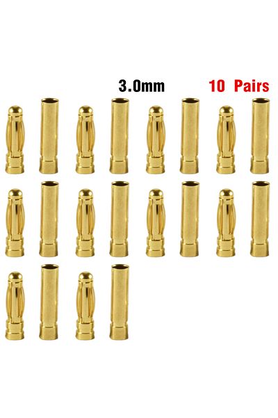 Choice 10pairs 3.0mm 9IMOD 5/10Pair RC Bullet Connectors 2/3/3.5/4.0/5/5.5/6/8mm Male Female Banana Bullet