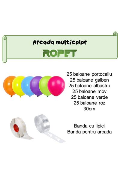 Ropet Balloon arrangement set for arch, 150 pcs, multicolor