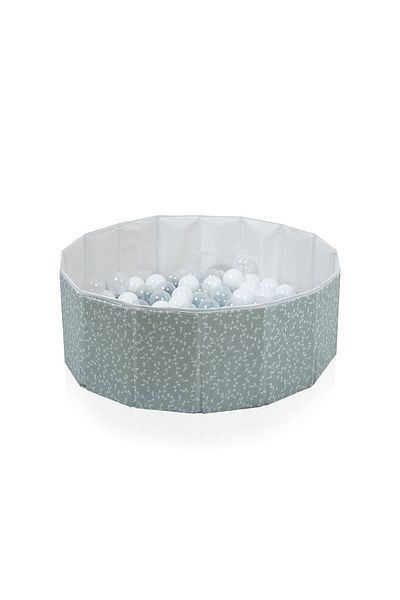 Babyjem Foldable dry ball pool, BabyJem, 30x83 cm, 100 white balls, green
