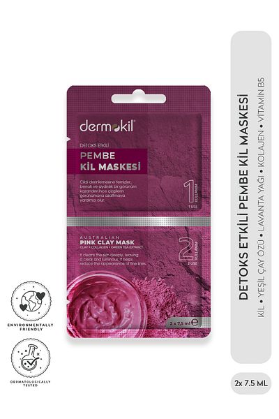 Dermokil Detox Effective Pink Clay Mask 2X7.5
