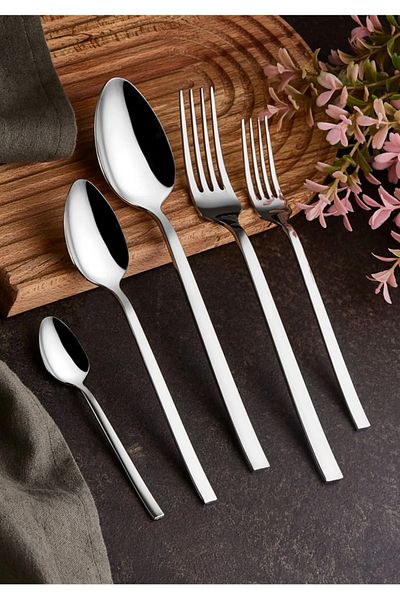 garaccu 30 Piece 6-Person Stainless Steel Luxury Flat Model Cutlery Set