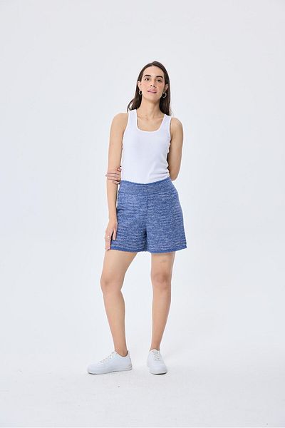 Peraluna Dragă, Pantaloni scurți de tricotaj pentru femei de vară - DENIM MIX