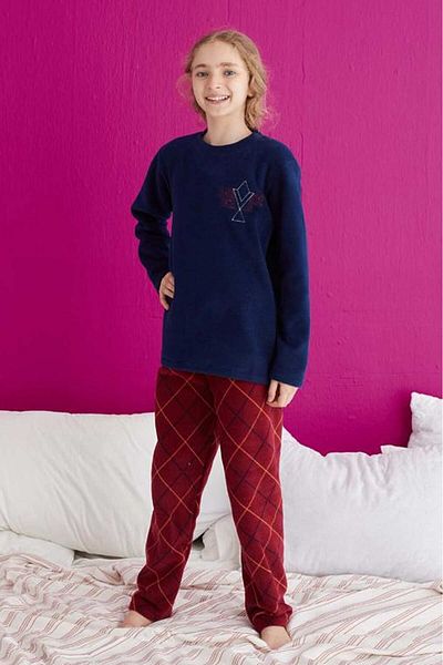 TOFİSA Navy Blue Girl's Pajama Set - 23932