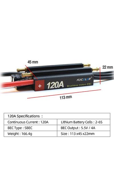 Choice CLS-120A FlyColor 30A 50A 70A 90A 120A RC BOAT ESC Waterproof 2-6S Lipo Brushless Speed Controller