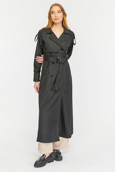 Jamila Reglan Sleeve Seasonal Lined Full Length Women's Trench Coat, Cap