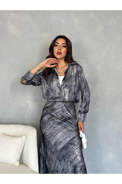 Nesil Cămașă de damă din satin cu model