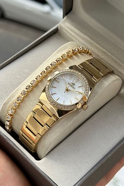 Homies Women's Wristwatch and Bracelet Gift Box Waterproof 2 Years Warranty