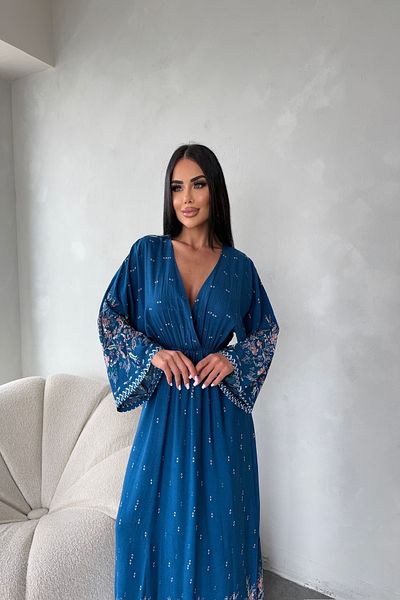 LİLA İSTANBUL Rochie de vară cu mânecă liliac cu guler dublu din țesătură din viscoză