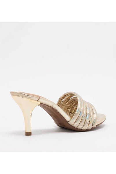 VİZZANO Vizzano Ladies High Heel Sandals Gold Holographic/Gold | Made In Brazil