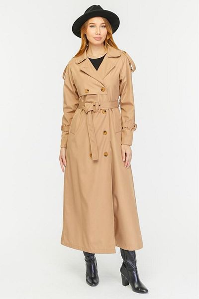 Jamila Reglan Sleeve Seasonal Lined Full Length Women's Trench Coat, Cap