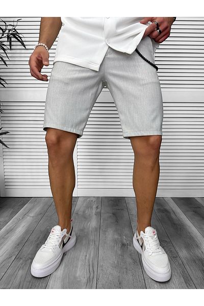dehaine Shorts, for men, plain, casual, light gray, 13058
