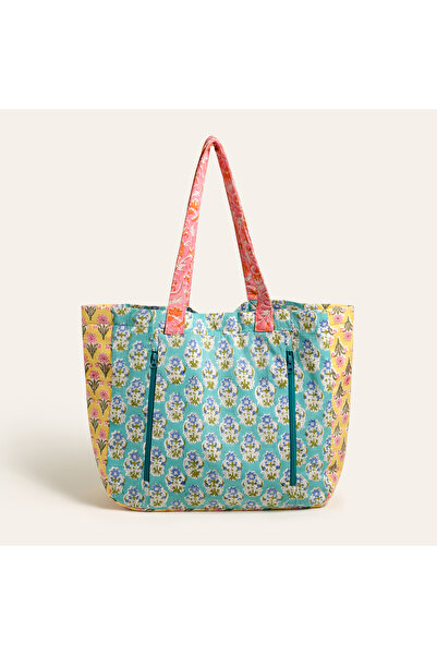 Zsa Zsa Zsu Rajpath El Baskısı Çanta 42x38x14 Cm Turkuaz