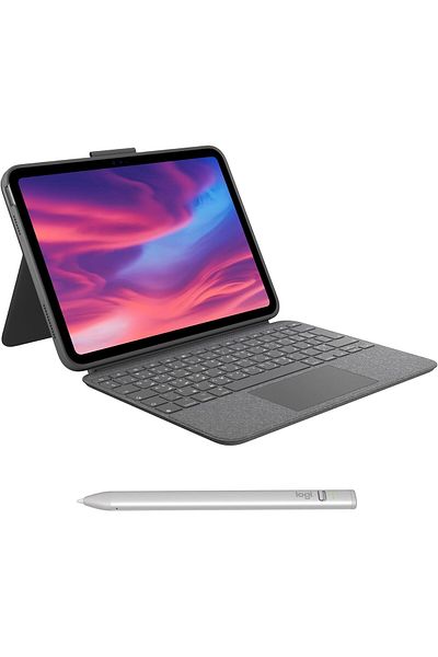 logitech Combo Touch Keyboard Case for iPad 10th Generation with Detachable Precision Trackpad