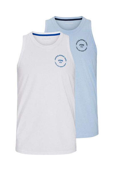 Jack & Jones jack jones Mens Set of 2 Tank Tops 12276429 White, Blue