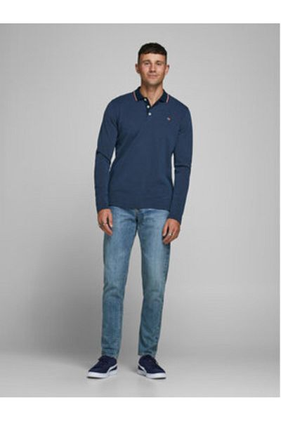 Jack & Jones Tricou polo pentru bărbați Jack Jones 12174038 Bleumarin