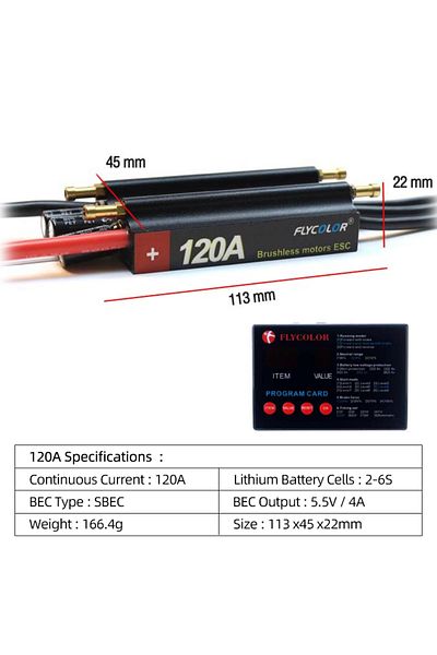 Choice CLS-120A-Card FlyColor 30A 50A 70A 90A 120A RC BOAT ESC Waterproof 2-6S Lipo Brushless Speed Contro