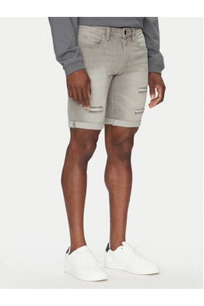 Indicode Pantaloni scurți din denim INKaden Holes pentru bărbați, gri, mărimea 70-104