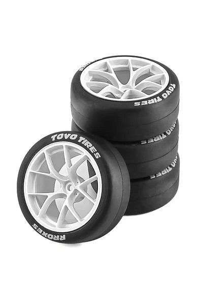 Choice White 4pcs 65mm Hard Drift Tire 1/10 RC Drift Car On Road Touring Racing Car Tyre Wheel for Tamiya T