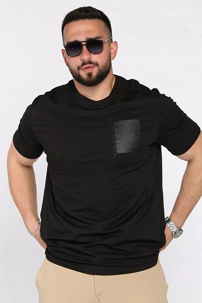 MİSHAR İTALİA Ανδρικό μπλουζάκι με μαύρη λαιμόκοψη