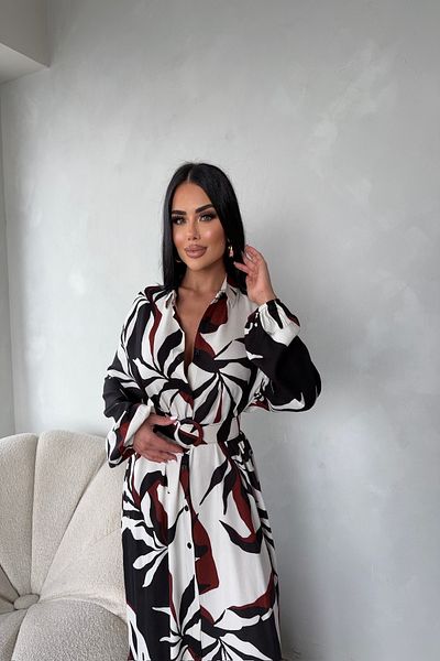 LİLA İSTANBUL Rochie de vară cu model cu nasturi, cu guler de cămașă