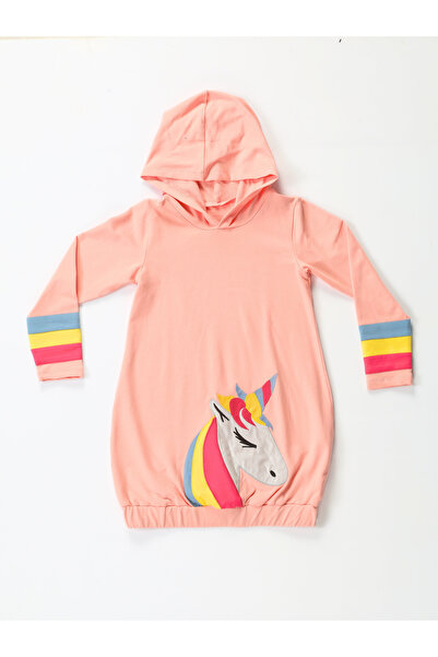 Casabony Μονόκερος μανίκια Πολύχρωμο κορίτσι με κουκούλα Μέγεθος φορέματος: 8 ετών