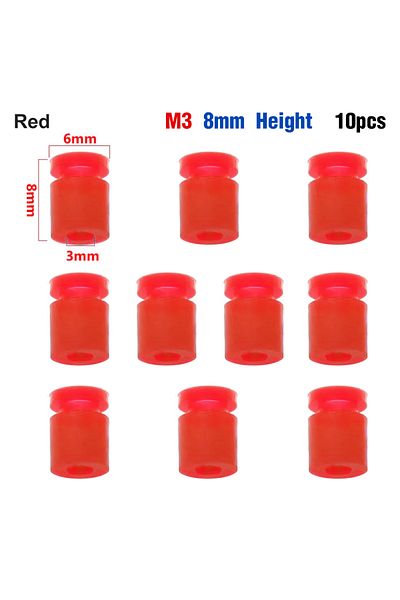 Choice 10PCS M3 Red H8mm 9IMOD 10pcs M2/M3 RC Rubber Shock Absorber Balls for F3 F4 F7 Flight Controller FP