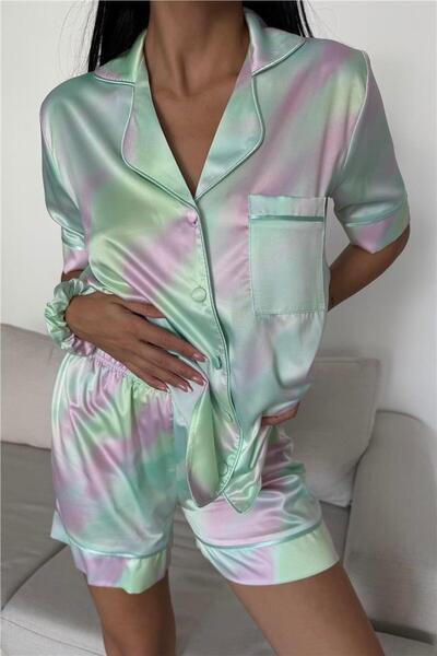 COCCOLARSI Colori Del Mondo Saten Kısa Pijama Takımı CDM2256