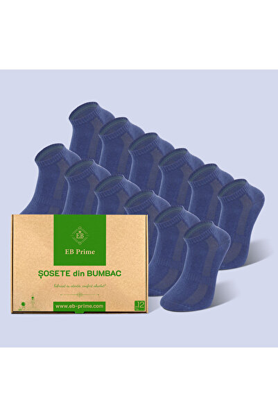 EB Prime Sosete Scurte | Cutiuta "Confort Suprem" Nr. 3 | 12 per. | 12xAlbastru | Mărimi 35-46