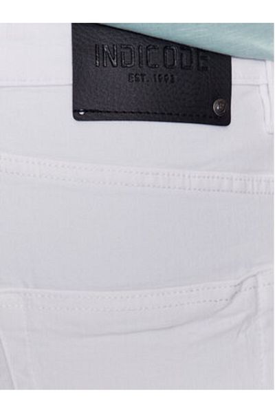Indicode Pantaloni scurți din denim Kaden pentru bărbați, 70-100, albi