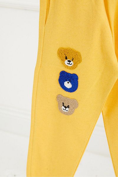 TOFİSA Boy's Yellow Teddy Bear Sweatpants - 26670