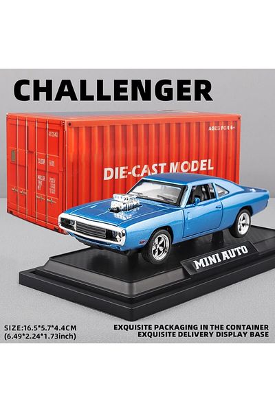 XMD Blue 1:32 Scale Charger 1970 Alloy Diecast Model Car Pull Back Mini Vehicles Toys For Kids Lovers Co