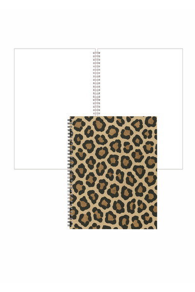 OBRO Agenda cu Spirala, Caiet, Foi Veline Albe, Fara Liniatura, Leopard, A5, ...