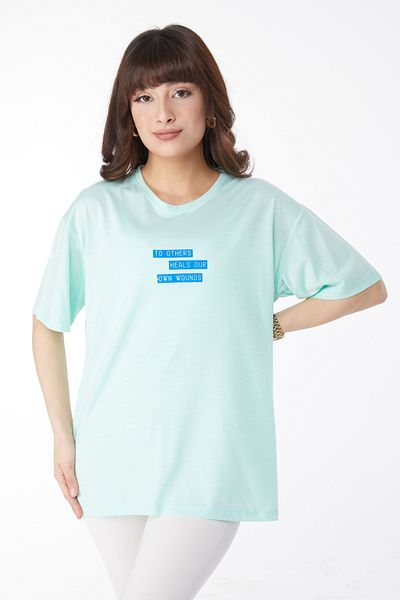 TOFİSA Printed T-Shirt Mint - 25172
