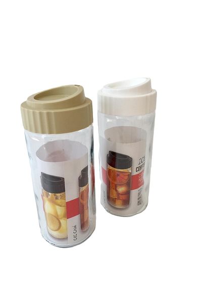 Cambu 2 Li Coffee Mug 500ml Glass Coffee Cup Reusable Travel Cup / Cream*White