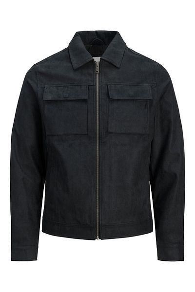 Jack & Jones Jachetă din piele ecologică pentru bărbați Jack Jones 12213082 Neagră